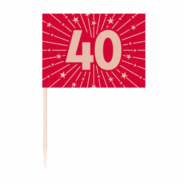 50 Flag picks - '40' ruby red