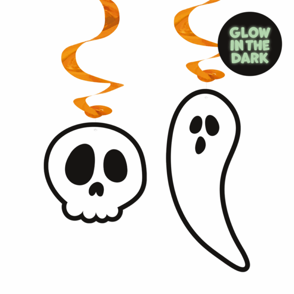 4 Swirls - Glow in the Dark - Halloween Boo