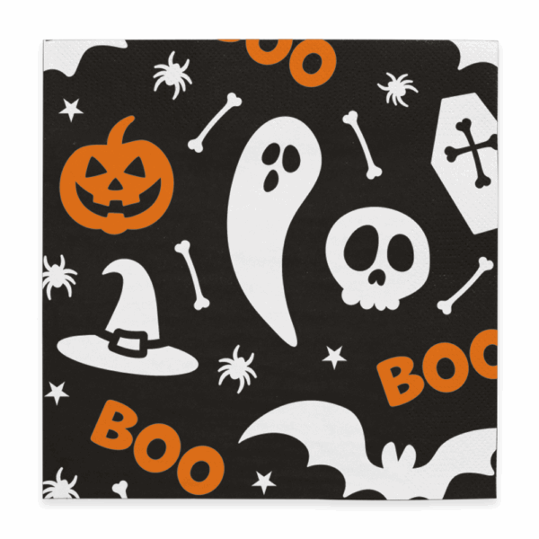 20 3-Ply Paper Luncheon Napkins 33x33cm FSC - Halloween Boo