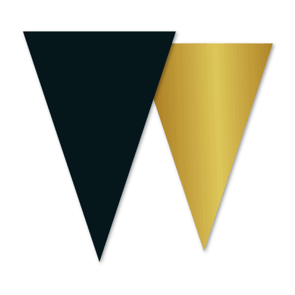 Bunting 10m 20x30cm Black & Gold - Golden Celebrations