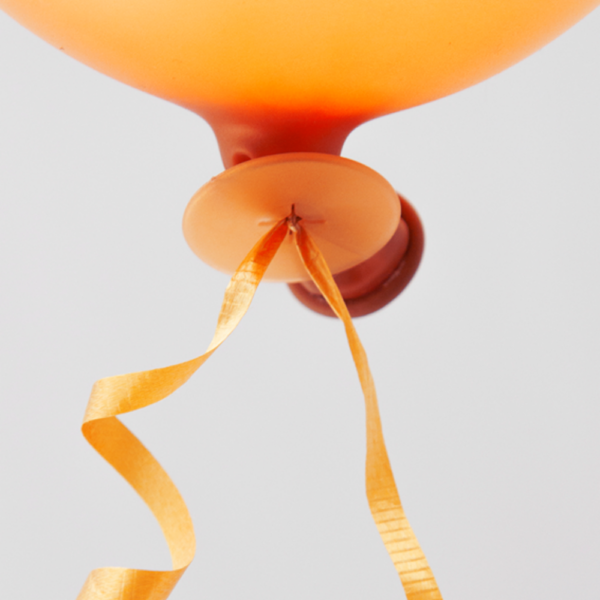 100 Automatic balloonseals with ribbon orange