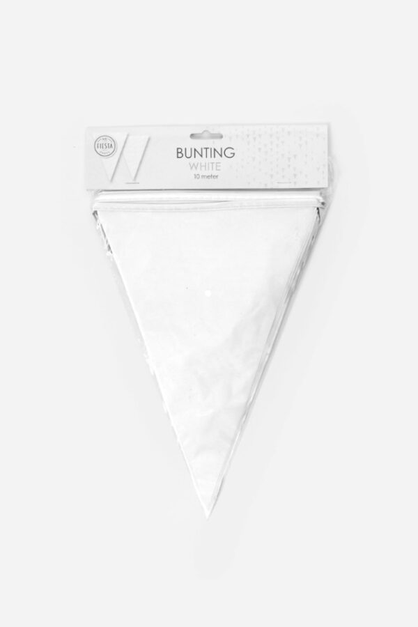 Bunting PE 10m white size flags: 20x30cm