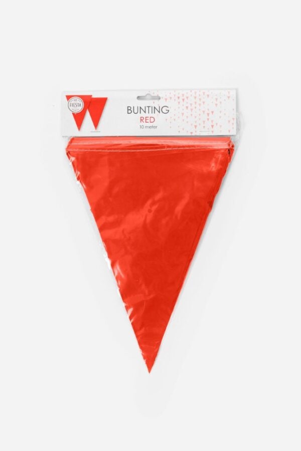Bunting PE 10m red size flags: 20x30cm