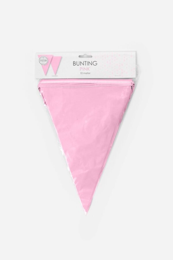 Bunting PE 10m pink size flags: 20x30cm