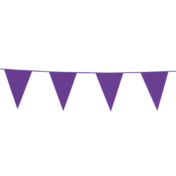 Bunting PE 10m purple size flags: 20x30cm - Image 2