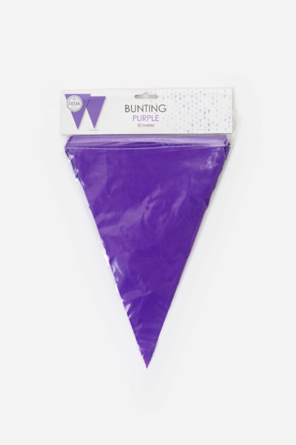 Bunting PE 10m purple size flags: 20x30cm