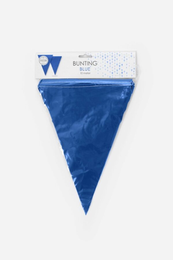 Bunting PE 10m blue size flags: 20x30cm