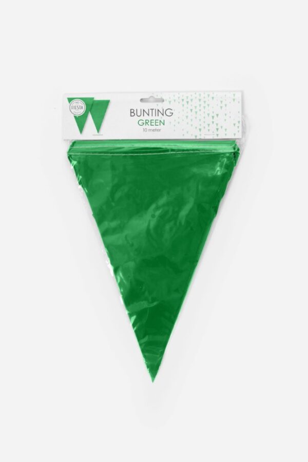 Bunting PE 10m green size flags: 20x30cm