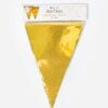 Bunting Metallic 10m gold size flags: 20x30cm