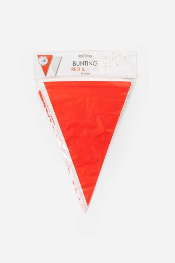 Bunting PE 10m red/white size flags: 20x30cm