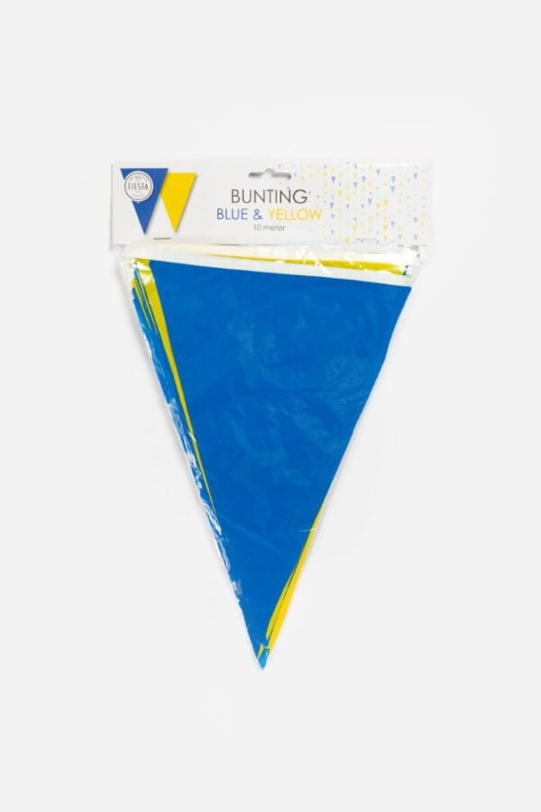 Bunting PE 10m blue/yellow size flags: 20x30cm