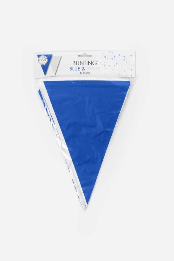 Bunting PE 10m blue/white size flags: 20x30cm