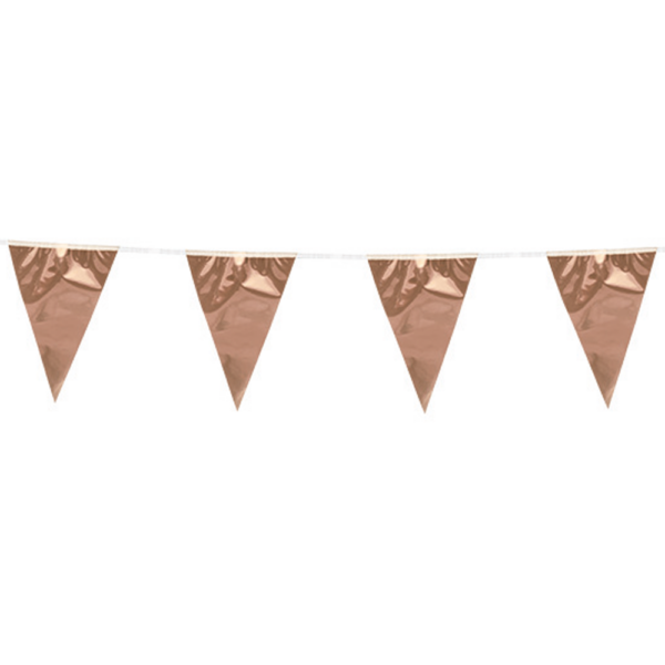 Bunting Metallic 10m rose gold size flags: 20x30cm - Image 2