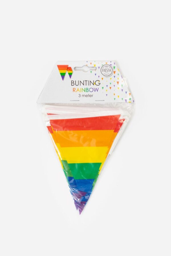 Bunting PE 3m rainbow size flags: 10x 15cm