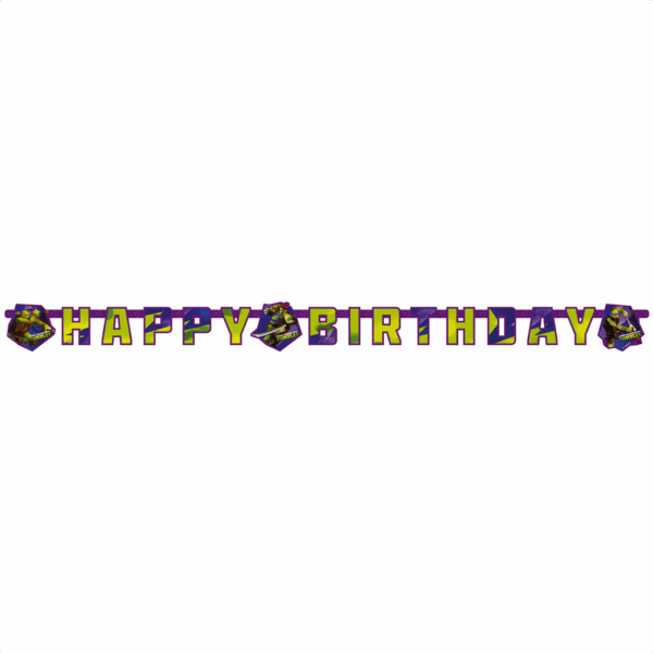 1 Happy Birthday Die-cut Banner - Ninja Turtles