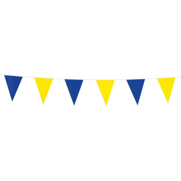 Bunting PE 3m blue/yellow size flags:10x15cm - Image 2
