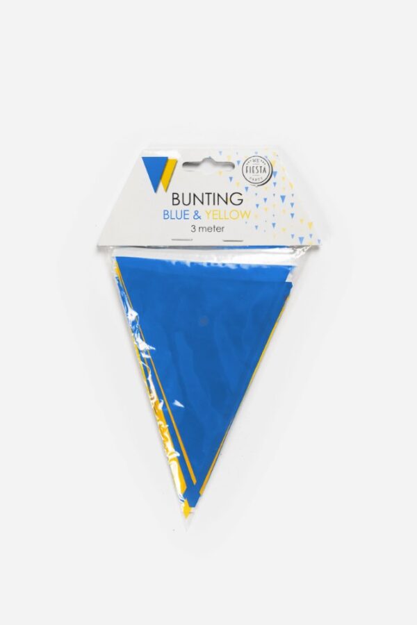 Bunting PE 3m blue/yellow size flags:10x15cm