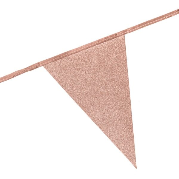 Bunting Glitter 6m rose gold flagsize 20x30cm - Image 3