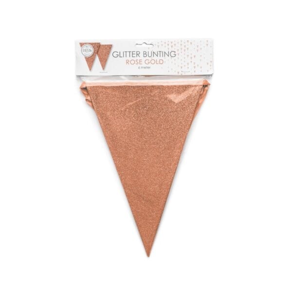 Bunting Glitter 6m rose gold flagsize 20x30cm - Image 2