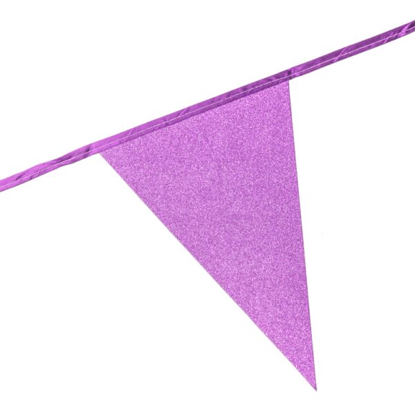 Bunting Glitter 6m baby pink flagsize 20x30cm - Image 3