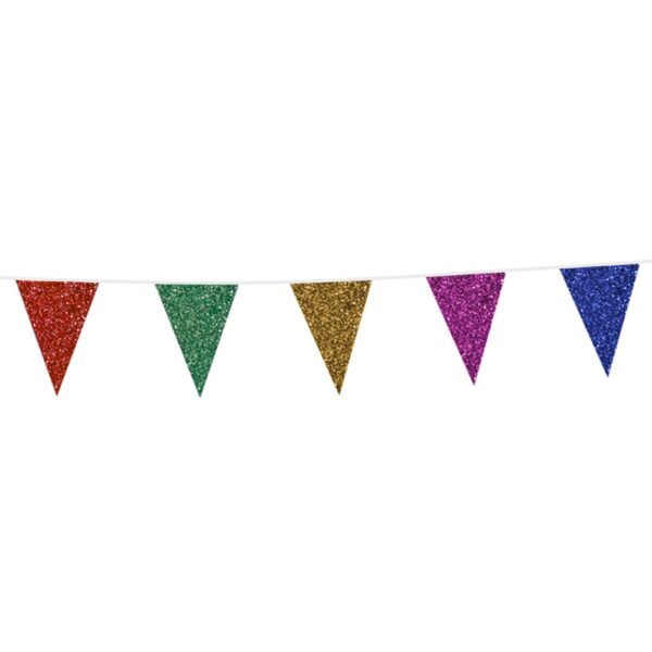 Bunting Glitter 6m multicolor flagsize 20x30cm