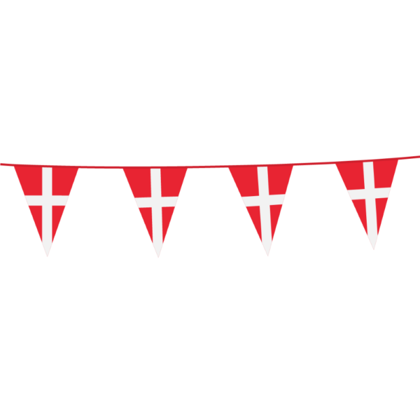 Bunting PE 10m Denmark size flags: 20x30cm