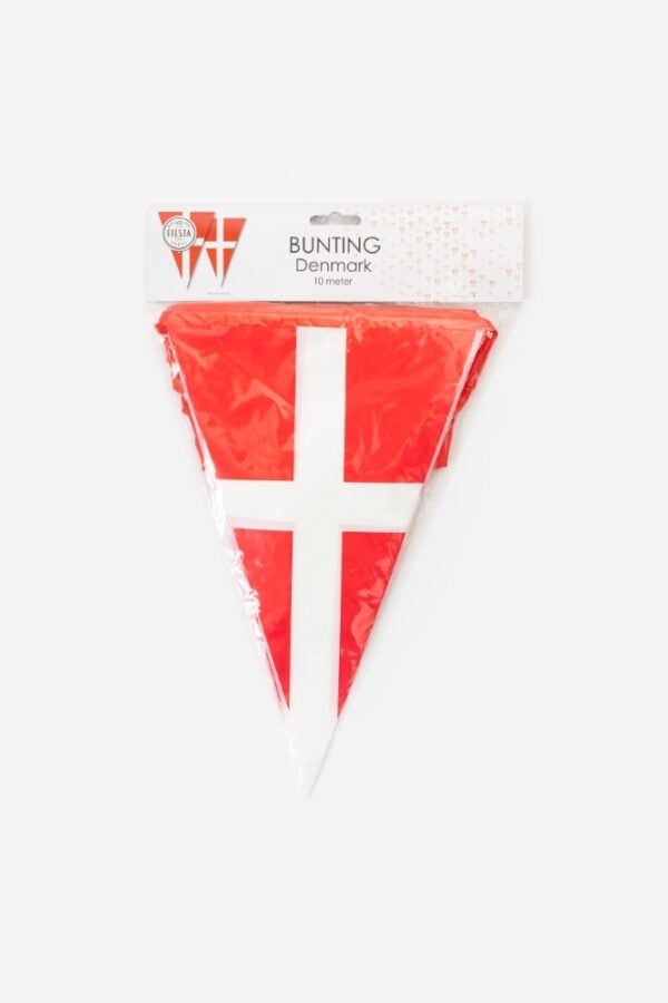 Bunting PE 10m Denmark size flags: 20x30cm - Image 2