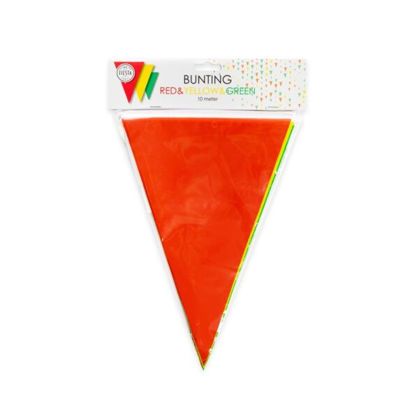 Bunting PE 10m red/yellow/green size flags: 20x30cm