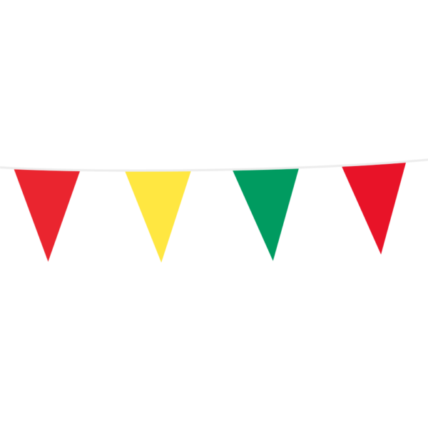Bunting PE 10m red/yellow/green size flags: 20x30cm - Image 2