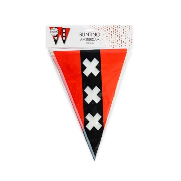 Bunting PE 10m Amsterdam size flags: 20x30cm - Image 2