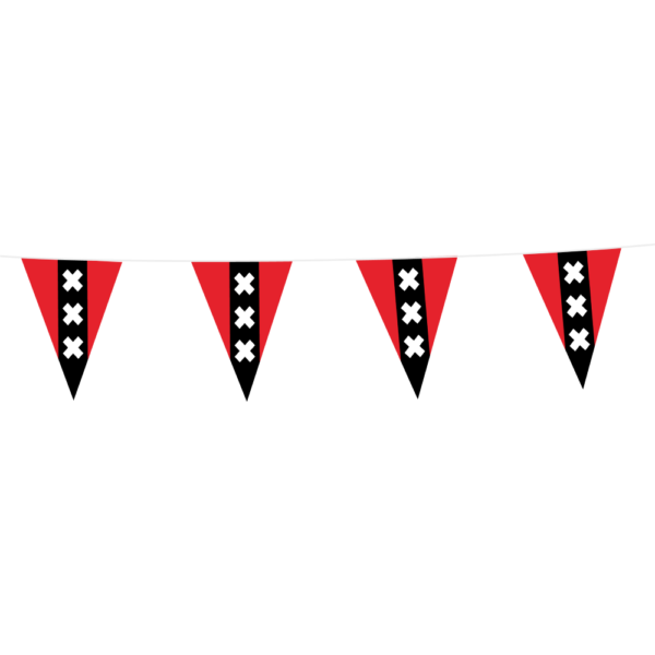 Bunting PE 10m Amsterdam size flags: 20x30cm