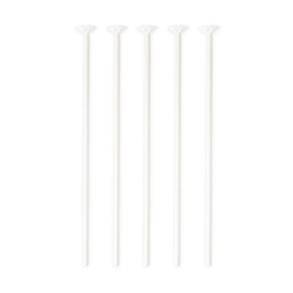 10 Balloon sticks paper 40cm white - Image 2