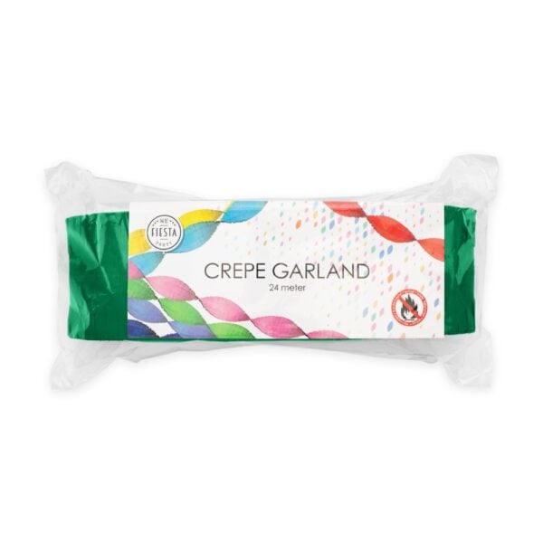 Crepe Garland 24m flame retardant xmas green - Image 3