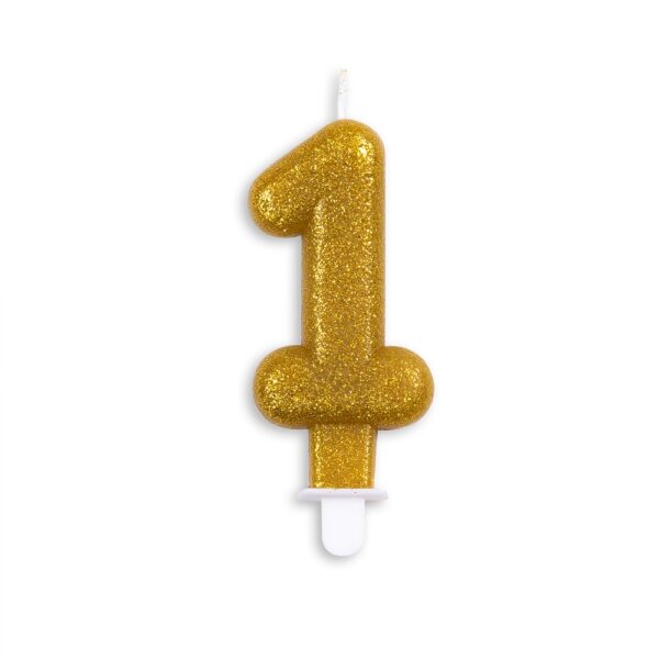Cake candle glitter gold nr. 1