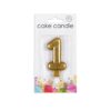 Cake candle glitter gold nr. 1 - Image 2