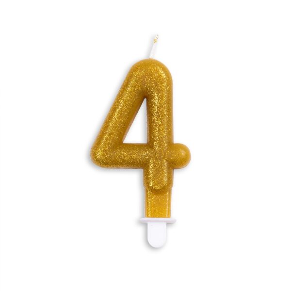Cake candle glitter gold nr. 4