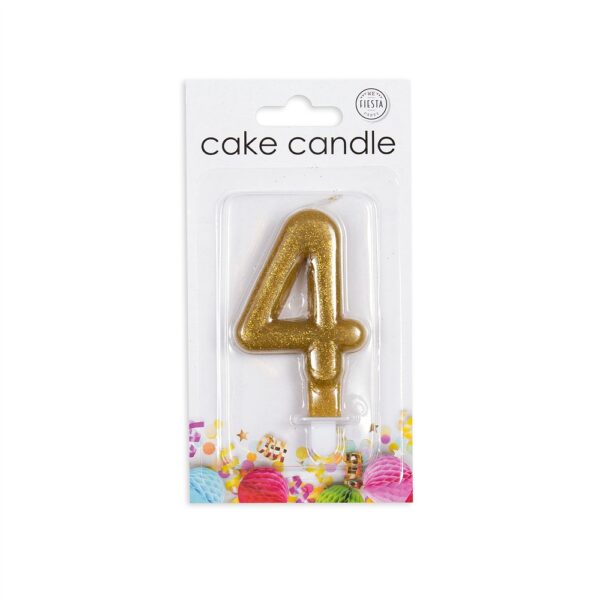 Cake candle glitter gold nr. 4 - Image 2