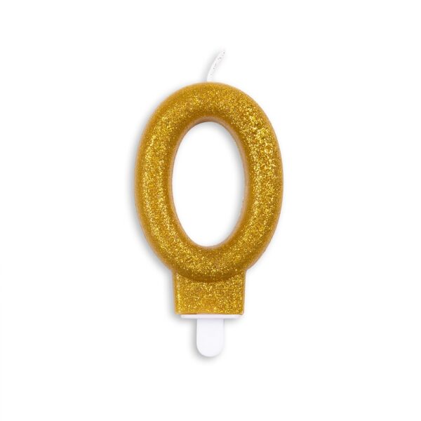 Cake candle glitter gold nr. 0