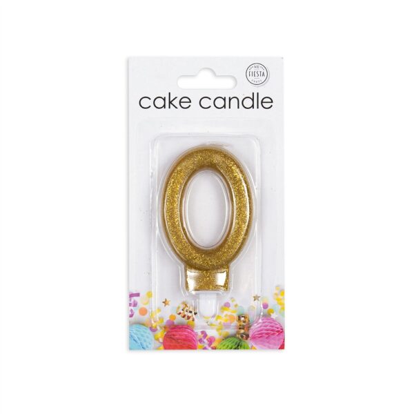 Cake candle glitter gold nr. 0 - Image 2