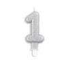 Cake candle glitter silver nr. 1