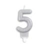Cake candle glitter silver nr. 5