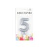 Cake candle glitter silver nr. 5 - Image 2