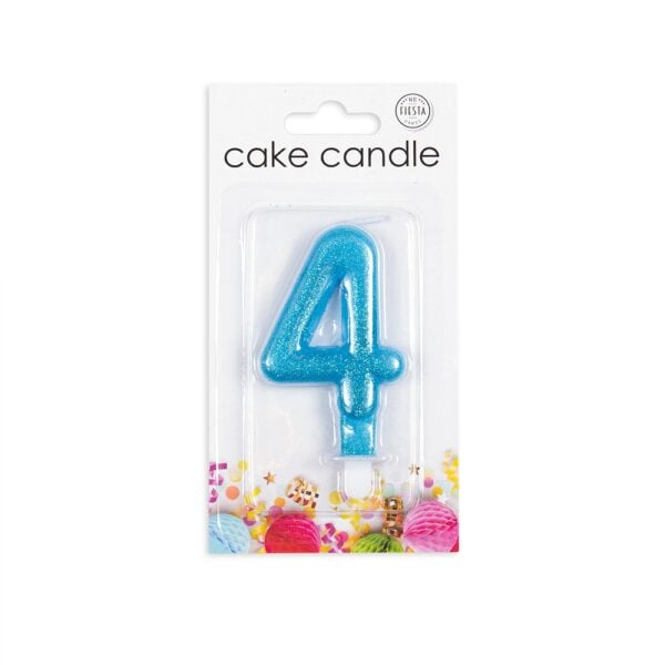 Cake candle glitter blue nr. 4 - Image 2