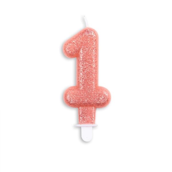 Cake candle glitter rose gold nr. 1