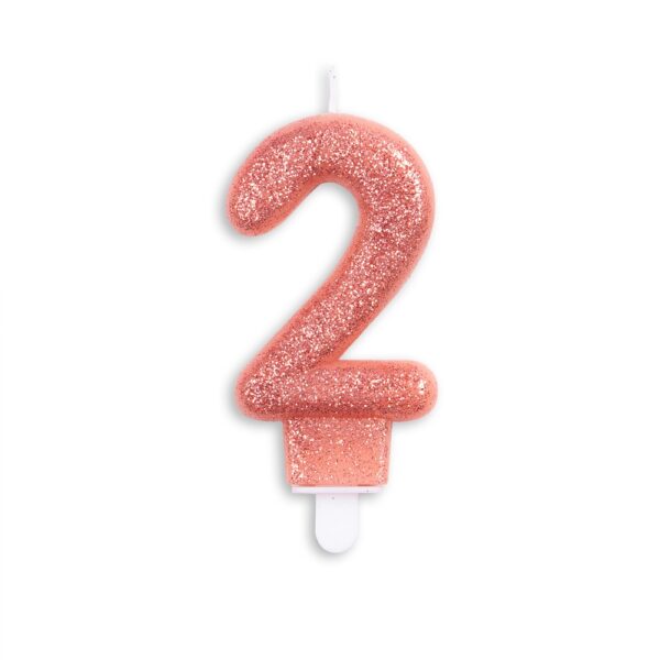 Cake candle glitter rose gold nr. 2