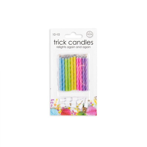 10 Cake trick candles multicolour