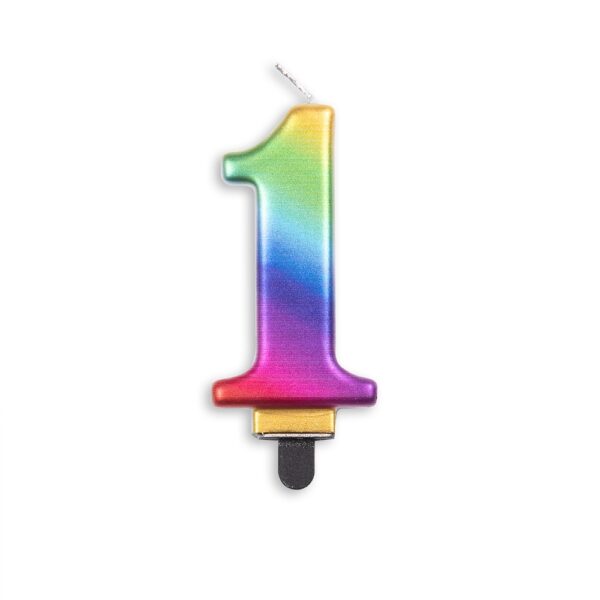 Cake candle metallic rainbow nr. 1