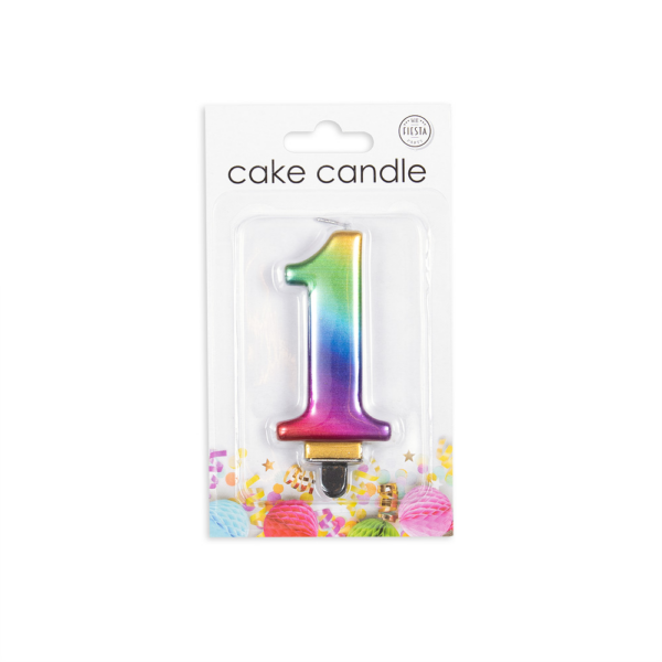 Cake candle metallic rainbow nr. 1 - Image 2