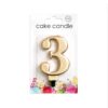 Cake candle metallic gold nr. 3 - Image 2