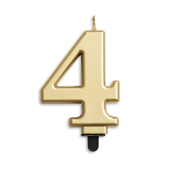 Cake candle metallic gold nr. 4